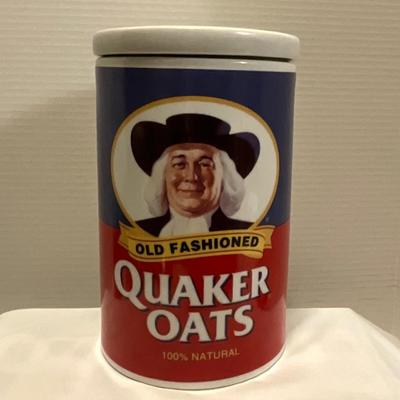 Vintage Quaker Oats 120 Anniversary 1877-1997 Ceramic Canister w/lid