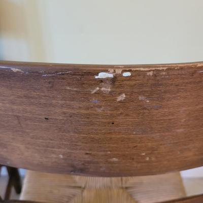 Four Wooden Chairs with Rush Woven Seats (PB-CE)