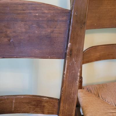 Four Wooden Chairs with Rush Woven Seats (PB-CE)