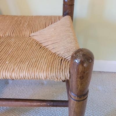 Four Wooden Chairs with Rush Woven Seats (PB-CE)