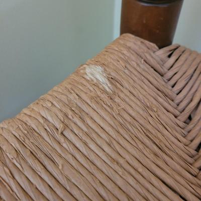 Four Wooden Chairs with Rush Woven Seats (PB-CE)