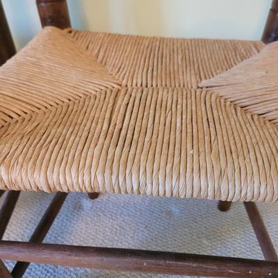 Four Wooden Chairs with Rush Woven Seats (PB-CE)