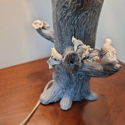 Ceramic Tree Branch with Blossoms Table Lamp (B1-CE)