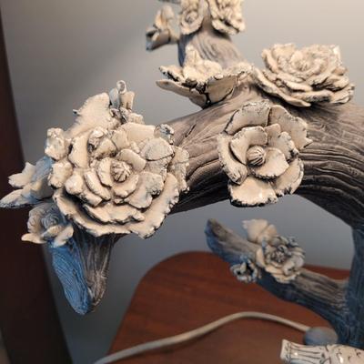 Ceramic Tree Branch with Blossoms Table Lamp (B1-CE)
