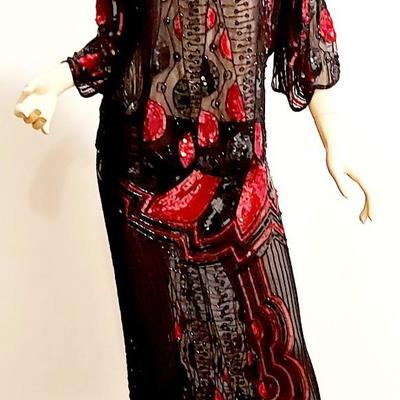 Vtg Beaded 2pc Silk Ensemble Holliday Cheers. 2 For 1