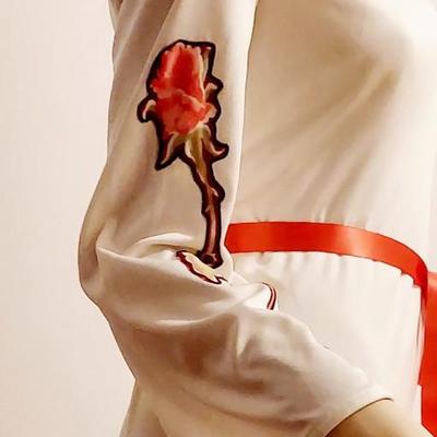 Vtg 1970s Lilli Diamond Rare Maxi dress with Rose ðŸŒ¹ and Sash