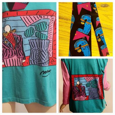 Vtg Peter Max Rare Neo Max Top/& Tie Red Room by Dega 1978