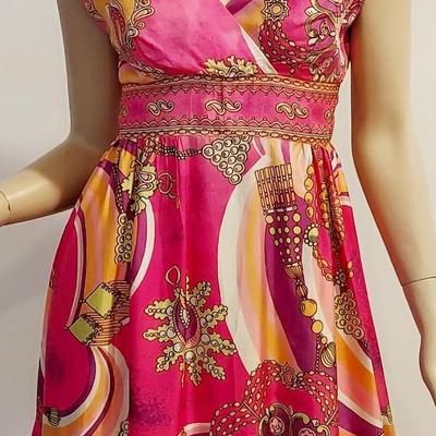 Vtg Montgomery Ward Silk/Satin Empire Maxi Dressdress