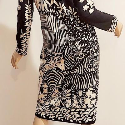Vtg 60s Paganne Gene Berk Rare Zeebra Dress
