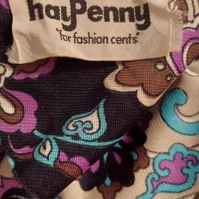 Vtg 60Timeless Hay Penny Cheongsam dress Purple Hues Flower Power Creation by Marion Rigney Ltd dress