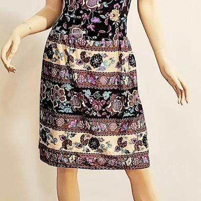 Vtg 60Timeless Hay Penny Cheongsam dress Purple Hues Flower Power Creation by Marion Rigney Ltd dress
