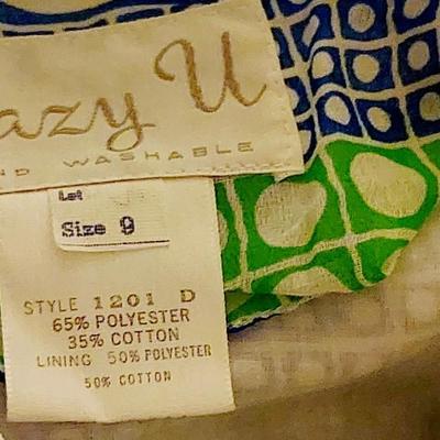 Vtg 70s Lazy-U maxi Empire dress w/Ruffled Eylet Guipure Neck/Sleeves Green Hue