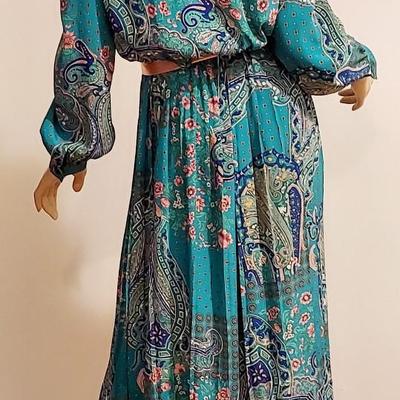 Vtg 80s Leslie Fay Gorgeous day dress w/Sash size-10