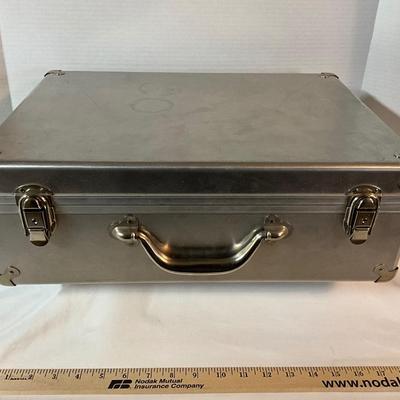 Vintage Aluminum Suitcase w/keys 18x13x6