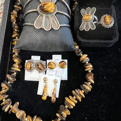 Tigers Eye and Mixed Silver Lot