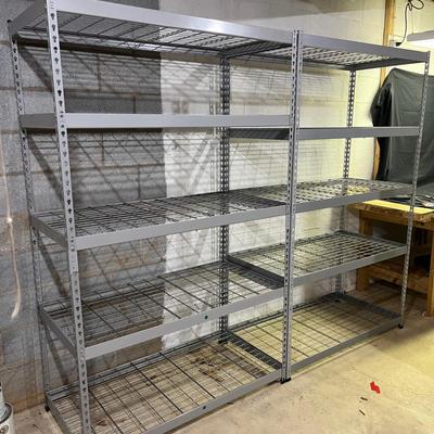 Two Metal Shelving Units With Adjustable Shelves (BS-MG)