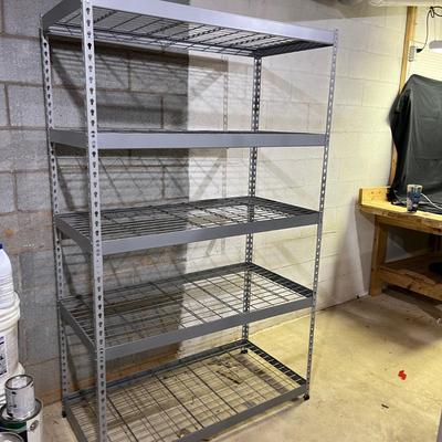Two Metal Shelving Units With Adjustable Shelves (BS-MG)