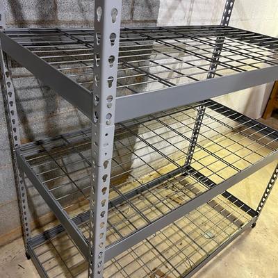 Two Metal Shelving Units With Adjustable Shelves (BS-MG)