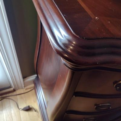 Nice Bowfront Three Drawer Mahogany Finish Bedside Dresser Choice A