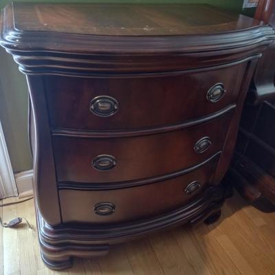Nice Bowfront Three Drawer Mahogany Finish Bedside Dresser Choice A