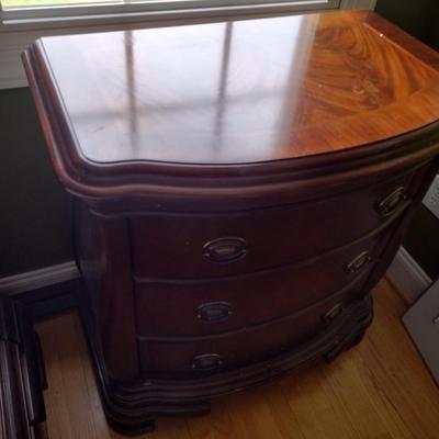 Nice Bowfront Three Drawer Mahogany Finish Bedside Dresser Choice B