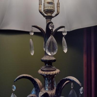 Pair of Crystal Accent Italian Rococo Style Table Lamps