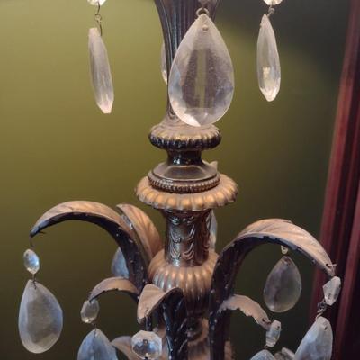 Pair of Crystal Accent Italian Rococo Style Table Lamps