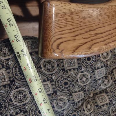 Oak Wood Upholstered Glider Sitting Chair with Gliding Ottoman