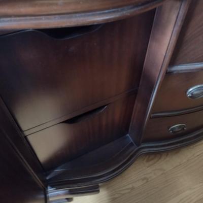 Mahogany Finish Serpentine Stretch Dress with Mirror