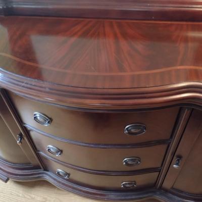 Mahogany Finish Serpentine Stretch Dress with Mirror