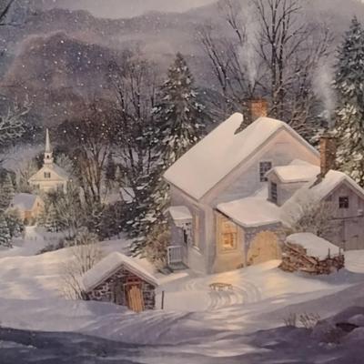 Framed Art Limit Edition Print Winter Scene by Fred Swan 586/1050