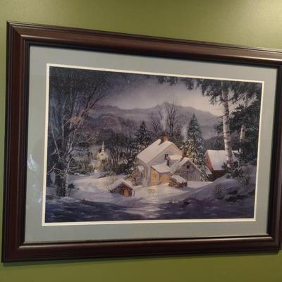 Framed Art Limit Edition Print Winter Scene by Fred Swan 586/1050