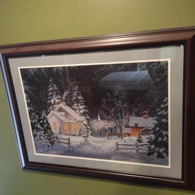 Framed Art Limit Edition Print Winter Walk by Fred Swan 143/850