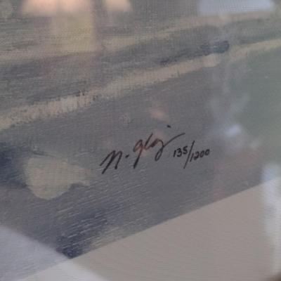 Framed Art Limited Print 'Winter Chores' by Nancy Glazier 135/1200 First Edition