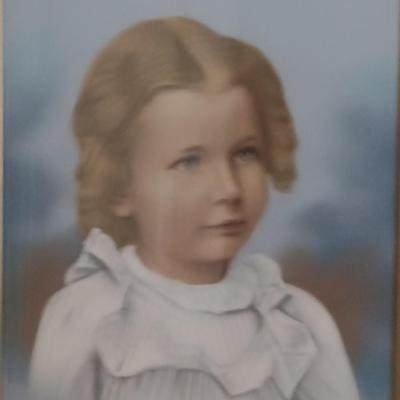 Colorful Framed Print of Little Girl Side Pose