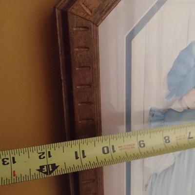 Pair of Framed Prints Boy and Girl Dressed in Vintage Clothing