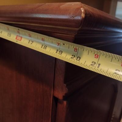 Mahogany Finish Armoire Media Cabinet with Ample Storage (No Contents)