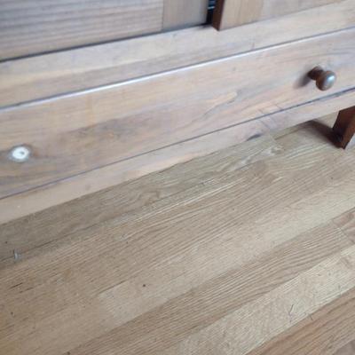 Solid Pine Double Door Pie Safe or Jelly Cabinet with Punched Tin Accent Panels (No Contents)