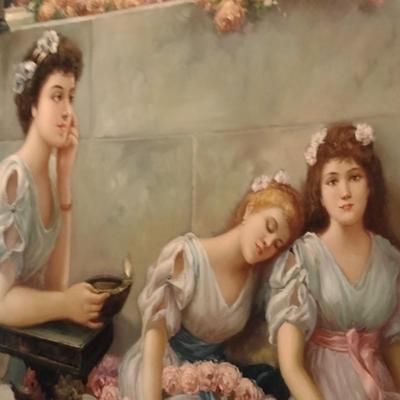 Large Classical Framed Art 'Neapolitan Maidens'