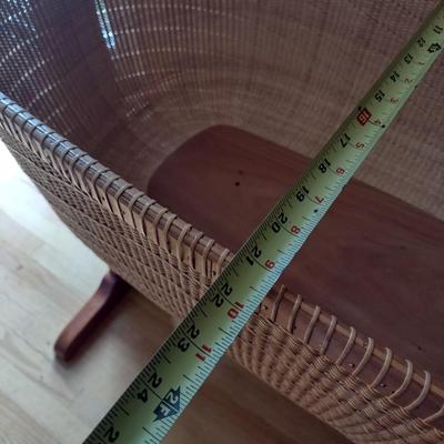 Custom Made Nantucket Basket Bassinet with Cherry Wood Frame Local Artist