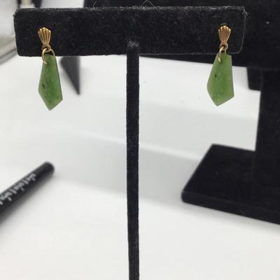 Green fashion earrings