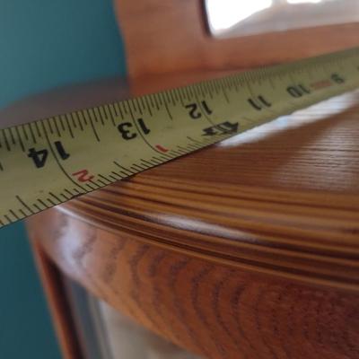 Vintage Solid Oak Bowfront Curio Cabinet (No Contents)