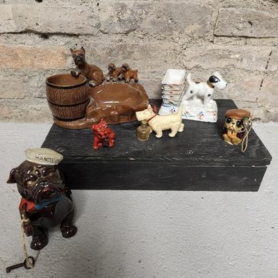 Antique Dog figures lot