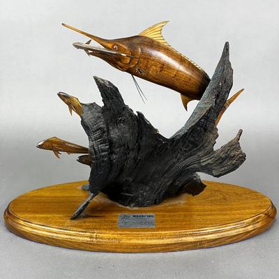 657 Woodfins by Peter Costello Hand Carved Fishing Mount