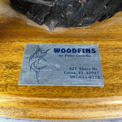 657 Woodfins by Peter Costello Hand Carved Fishing Mount