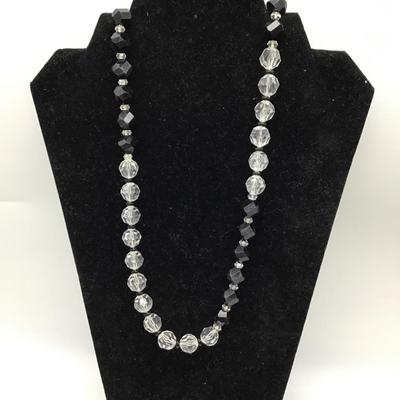 Black and clear beaded necklace
