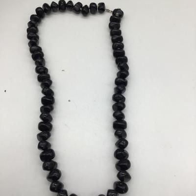 Black beaded necklace