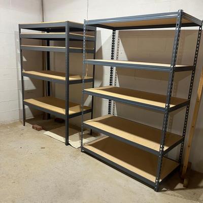 Four Metal & Wood Shelving Units (BS-MG)