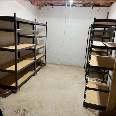 Four Metal & Wood Shelving Units (BS-MG)