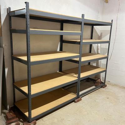 Four Metal & Wood Shelving Units (BS-MG)
